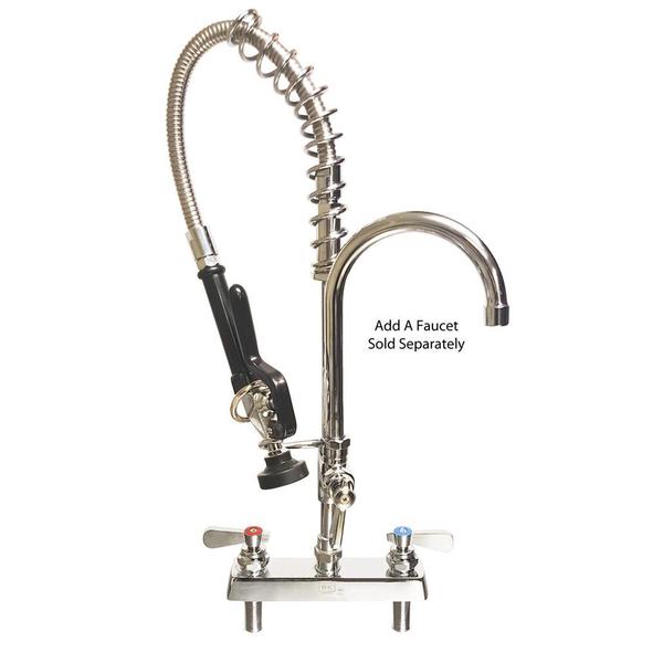 Bk Resources Mini Pre-Rinse 4"O.C. Faucet, Reduced Size For Small Spaces W/ BKF-8DM BKF-8DM-MINI